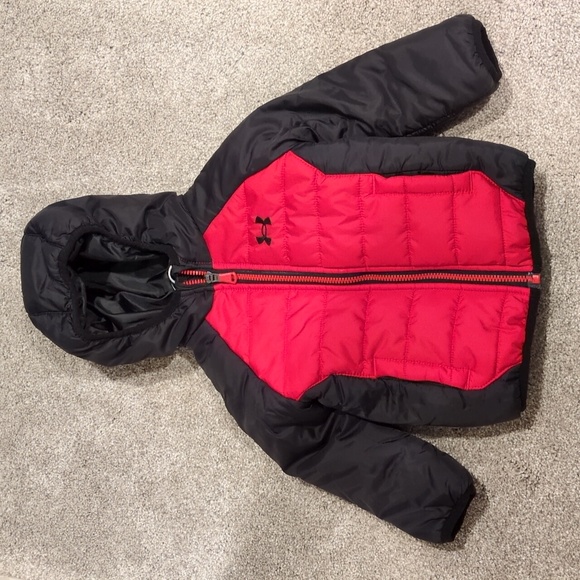 Under Armour Other - Under Armour Cold Gear Baby Boy Black And Red Winter Coat Size 12 Months